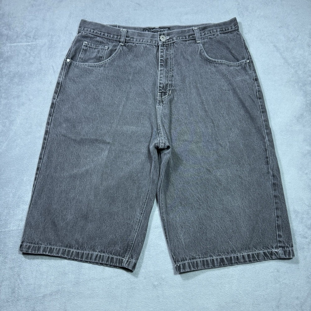 VINTAGE Southpole Baggy Denim Shorts Mens 44x16 Gray Black Y2K Hip Hop Loose